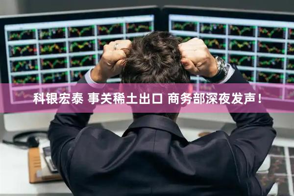 科银宏泰 事关稀土出口 商务部深夜发声！