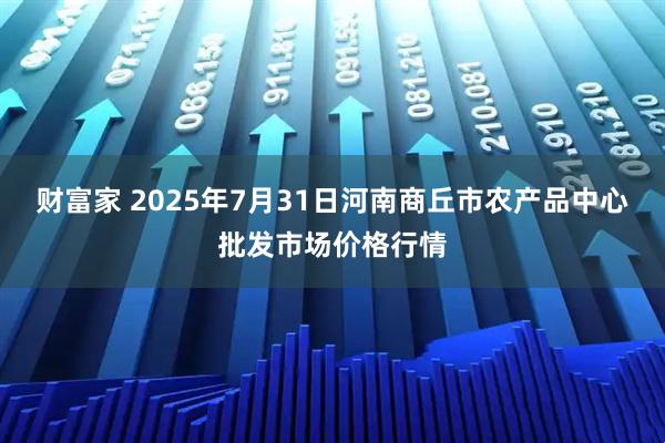 财富家 2025年7月31日河南商丘市农产品中心批发市场价格行情
