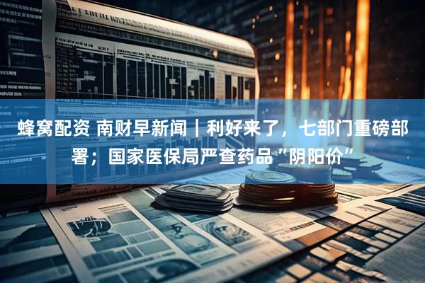 蜂窝配资 南财早新闻｜利好来了，七部门重磅部署；国家医保局严查药品“阴阳价”