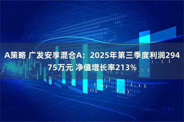 A策略 广发安享混合A:2025年第三季度利润29475万元 净值增长率213%